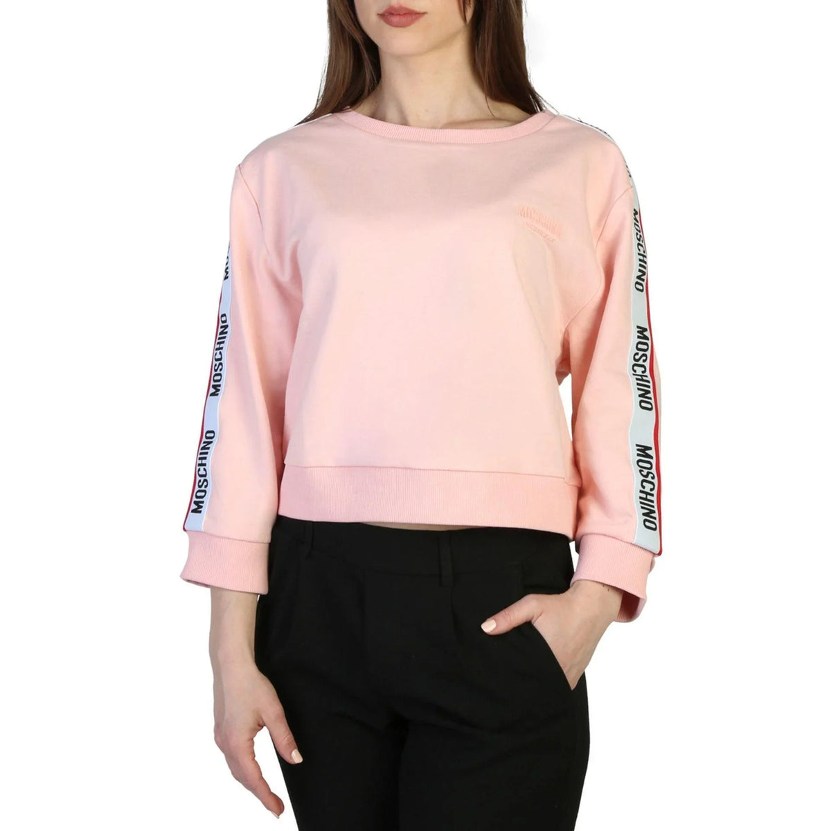 Women's sweatshirt Moschino Logo Three-Quarter Sleeve Pink – main view