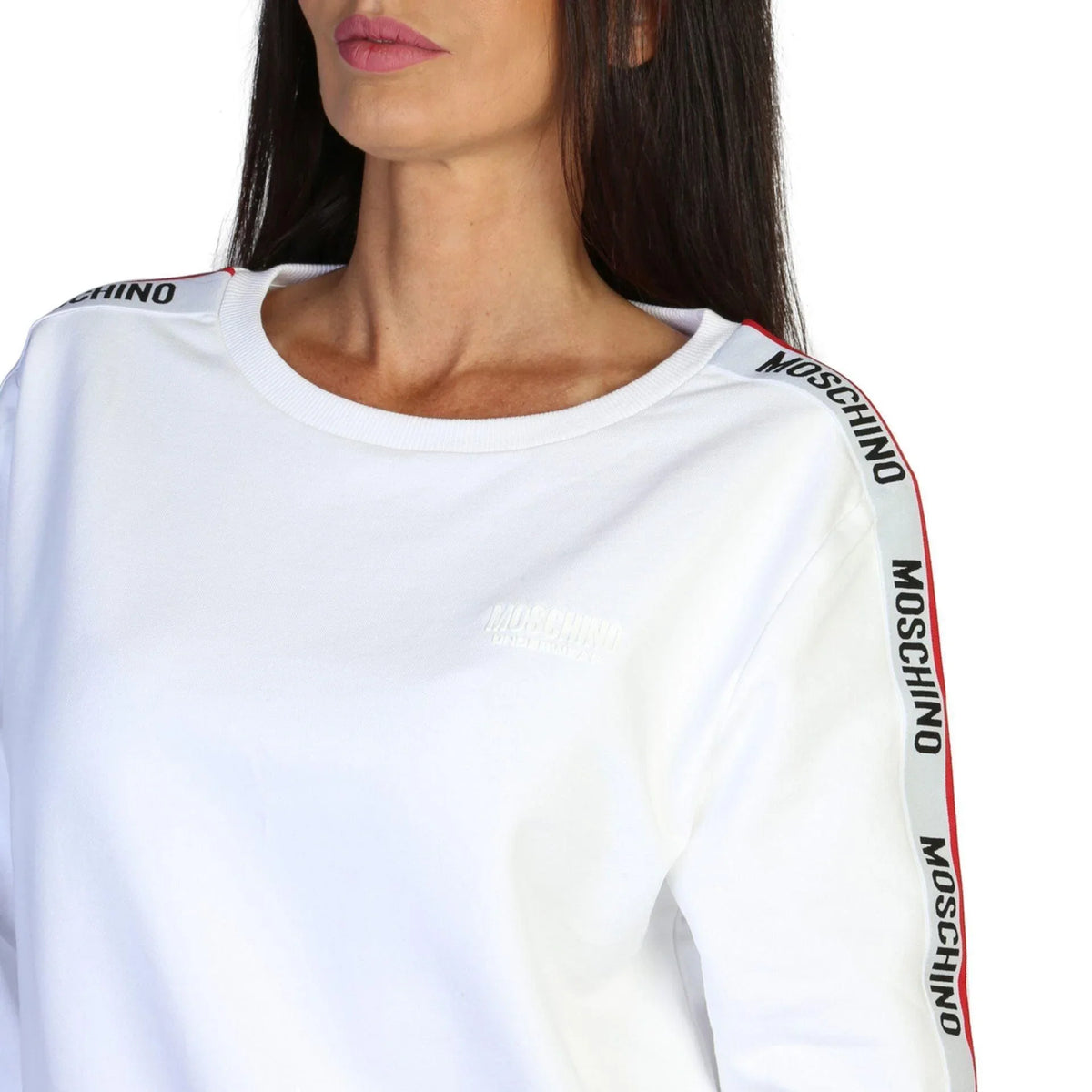 Women's sweatshirt Moschino Logo Three-Quarter Sleeve White – view 3
