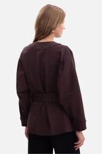 Women's Sweatshirt Open Front Belted Kimono Style Cotton – Sweatshirt | GUOCALI – view 6
