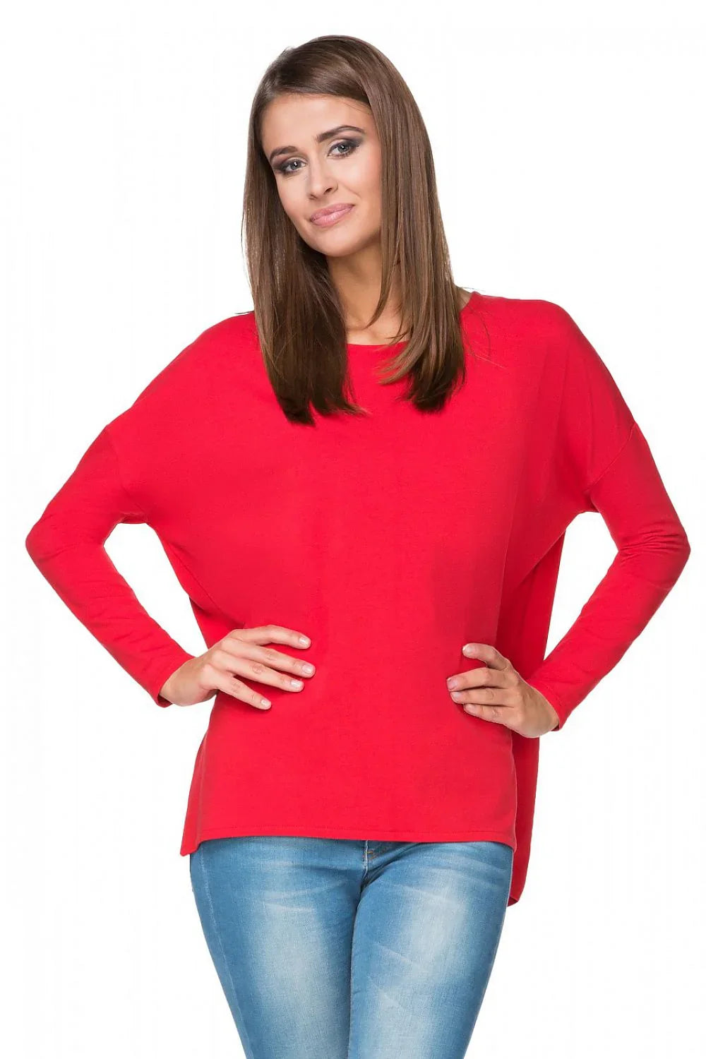 Women's Sweatshirt Oversized Crew Neck Stretch Cotton Blend – Sweatshirt | GUOCALI