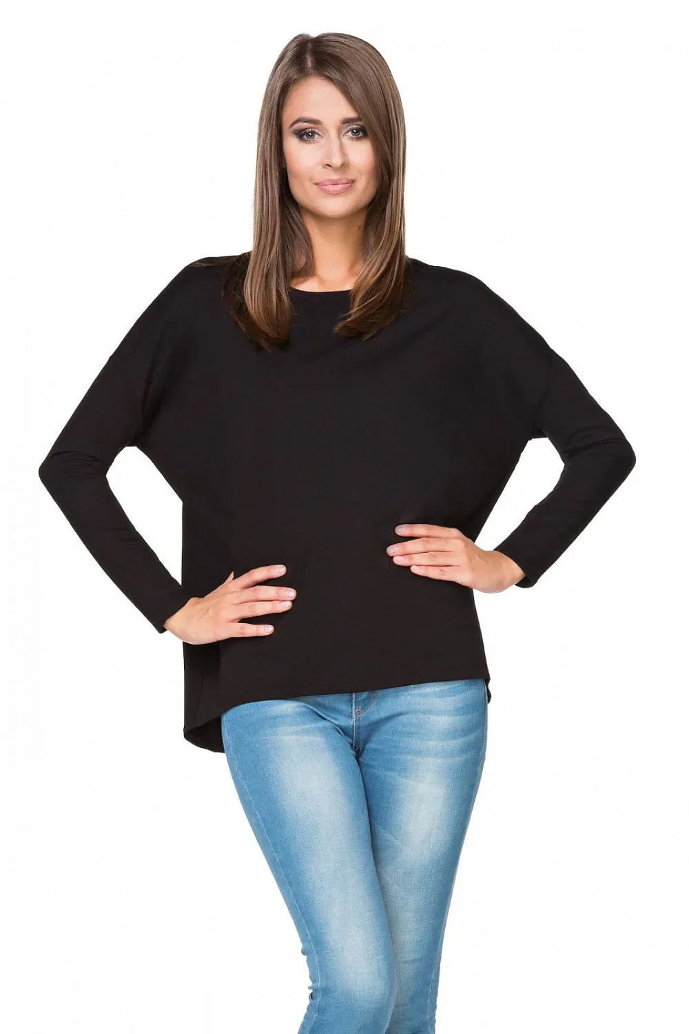 Women's Sweatshirt Oversized Crew Neck Stretch Cotton Blend – Sweatshirt | GUOCALI – view 10