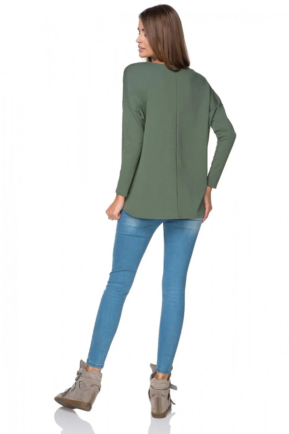 Women's Sweatshirt Oversized Crew Neck Stretch Cotton Blend – Sweatshirt | GUOCALI – view 6