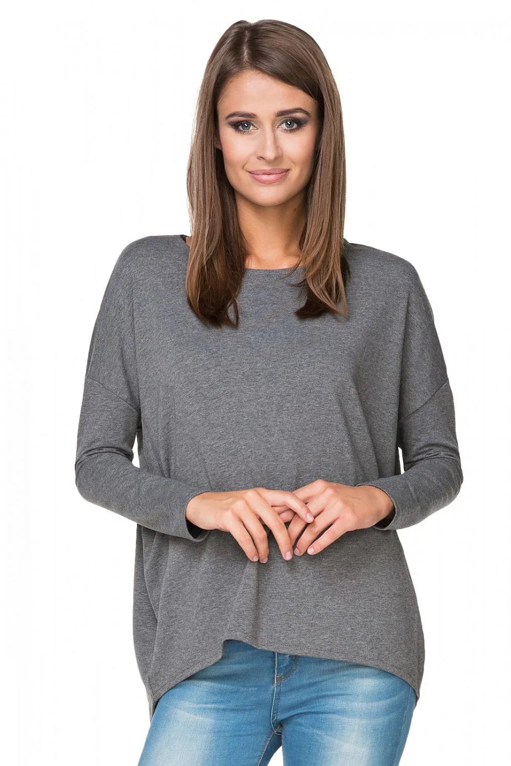 Women's Sweatshirt Oversized Crew Neck Stretch Cotton Blend – Sweatshirt | GUOCALI – view 7