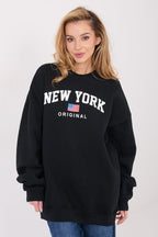 Women's sweatshirt black oversized letter print front view