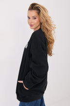 Women's sweatshirt black urban casual look