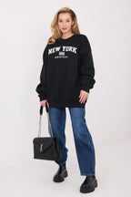 Women's Sweatshirt Oversized Letter Print Lined Cotton Blend – Sweatshirt | GUOCALI – view 2