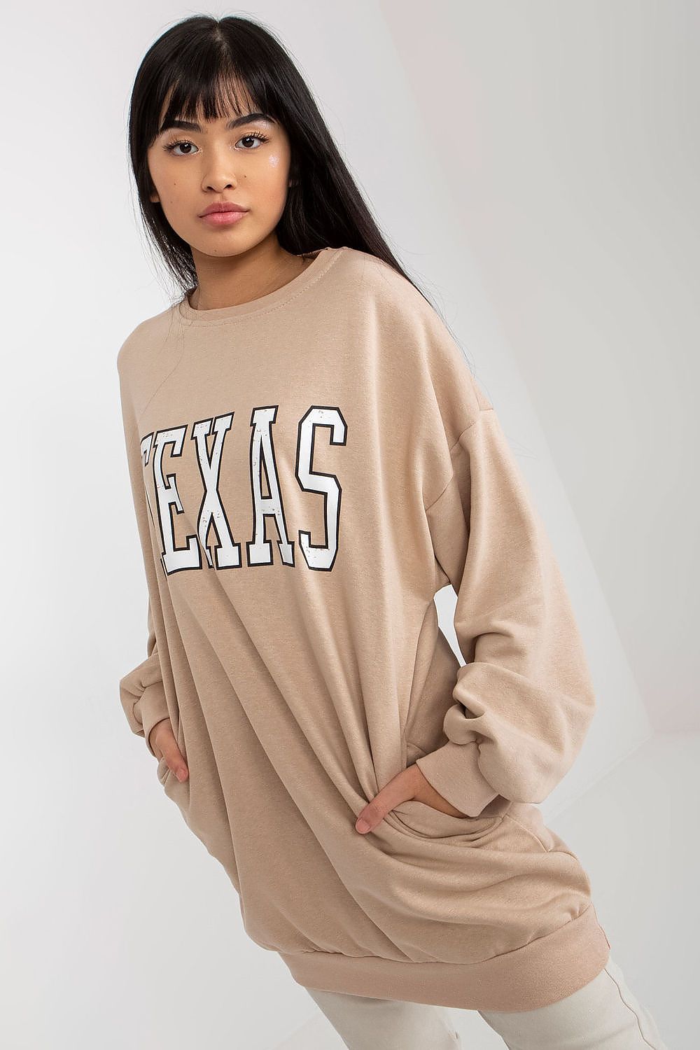 Women's sweatshirt beige oversized additional view