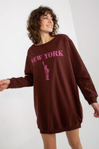 Women's Sweatshirt Oversized Longline Graphic Print Cotton Blend – Sweatshirt | GUOCALI – view 10