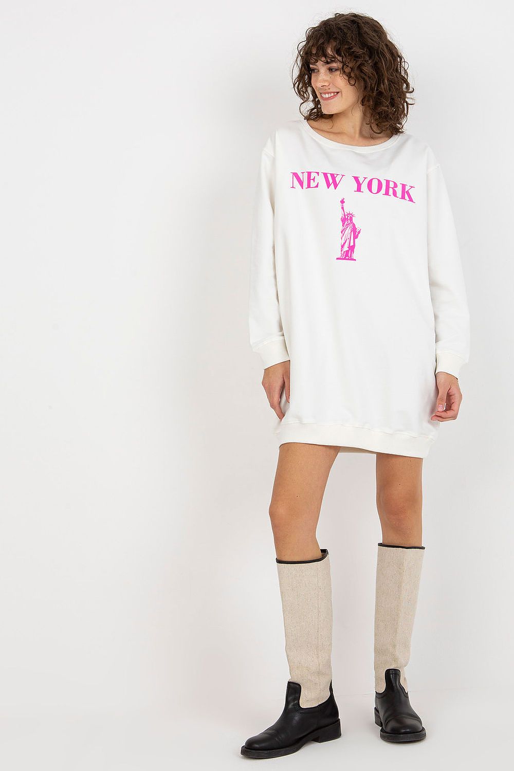 Women's Sweatshirt Oversized Longline Graphic Print Cotton Blend – Sweatshirt | GUOCALI – view 6