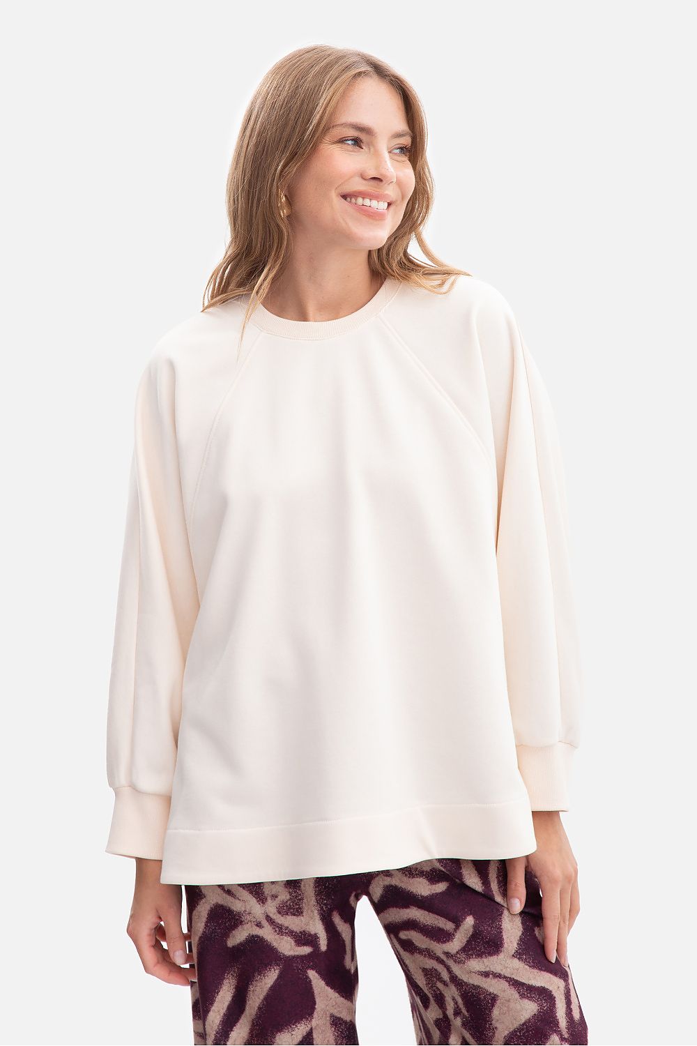 Women's Sweatshirt Oversized Raglan Side Slits Cotton – Sweatshirt | GUOCALI