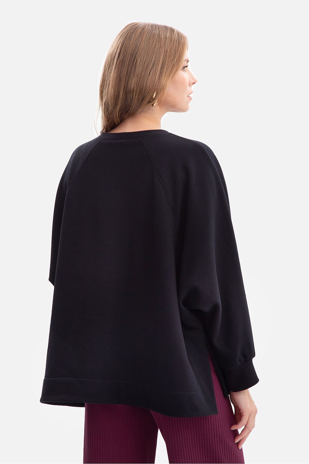 Women's Sweatshirt Oversized Raglan Side Slits Cotton – Sweatshirt | GUOCALI – view 12
