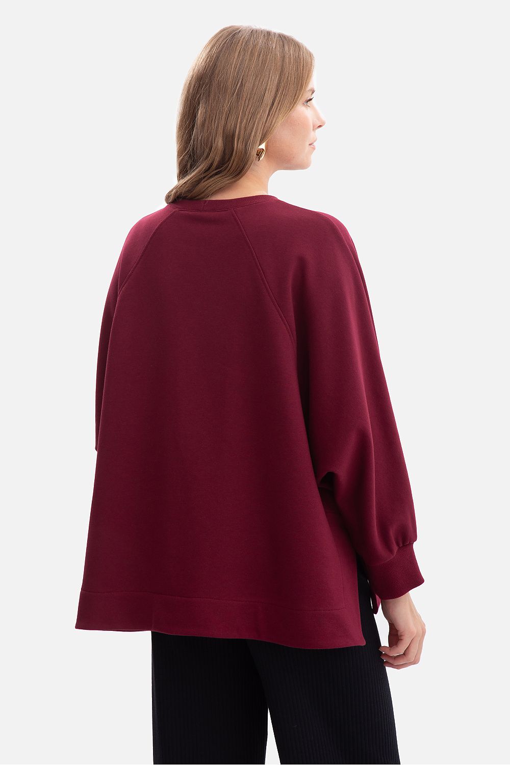 Women's Sweatshirt Oversized Raglan Side Slits Cotton – Sweatshirt | GUOCALI – view 15
