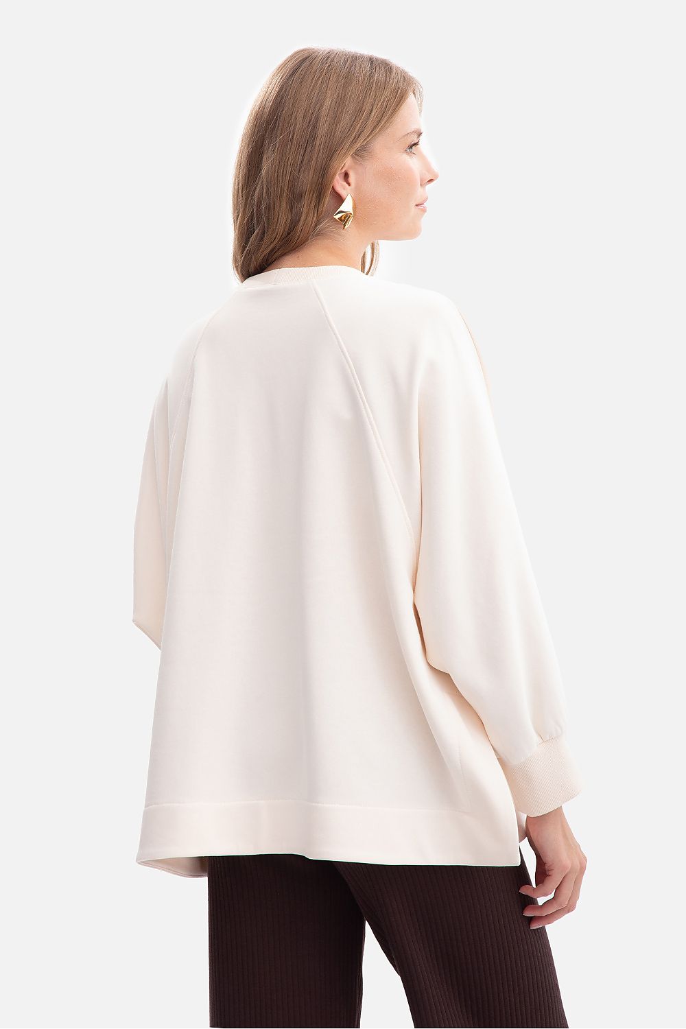 Women's Sweatshirt Oversized Raglan Side Slits Cotton – Sweatshirt | GUOCALI – view 3