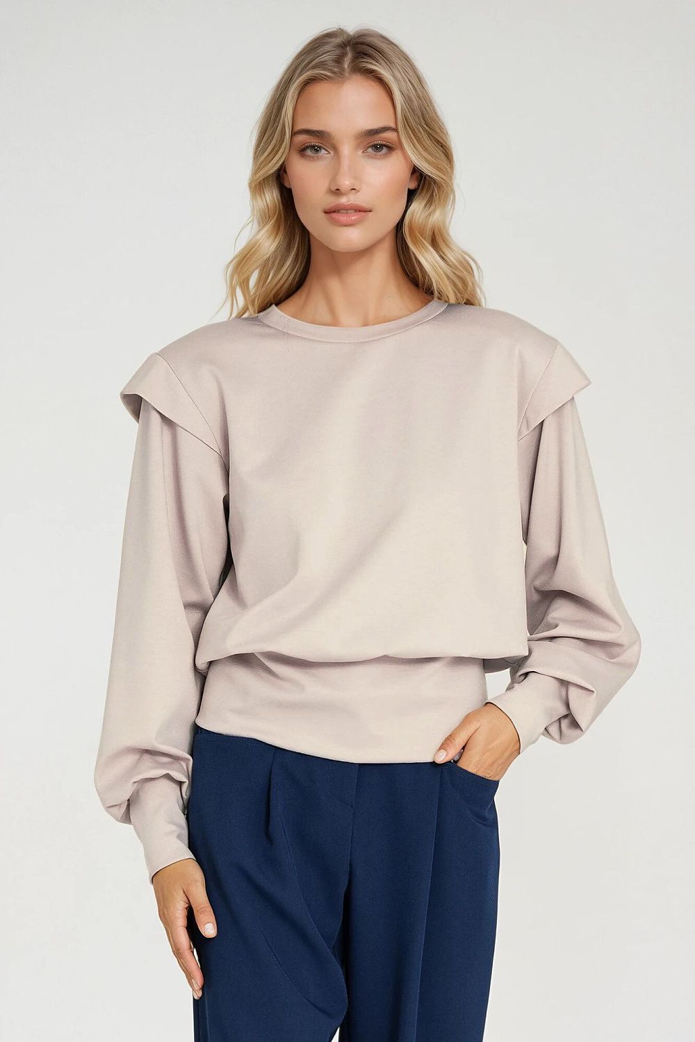 Women's Sweatshirt Oversized Shoulder Pads Crew Neck – Sweatshirt | GUOCALI – view 9