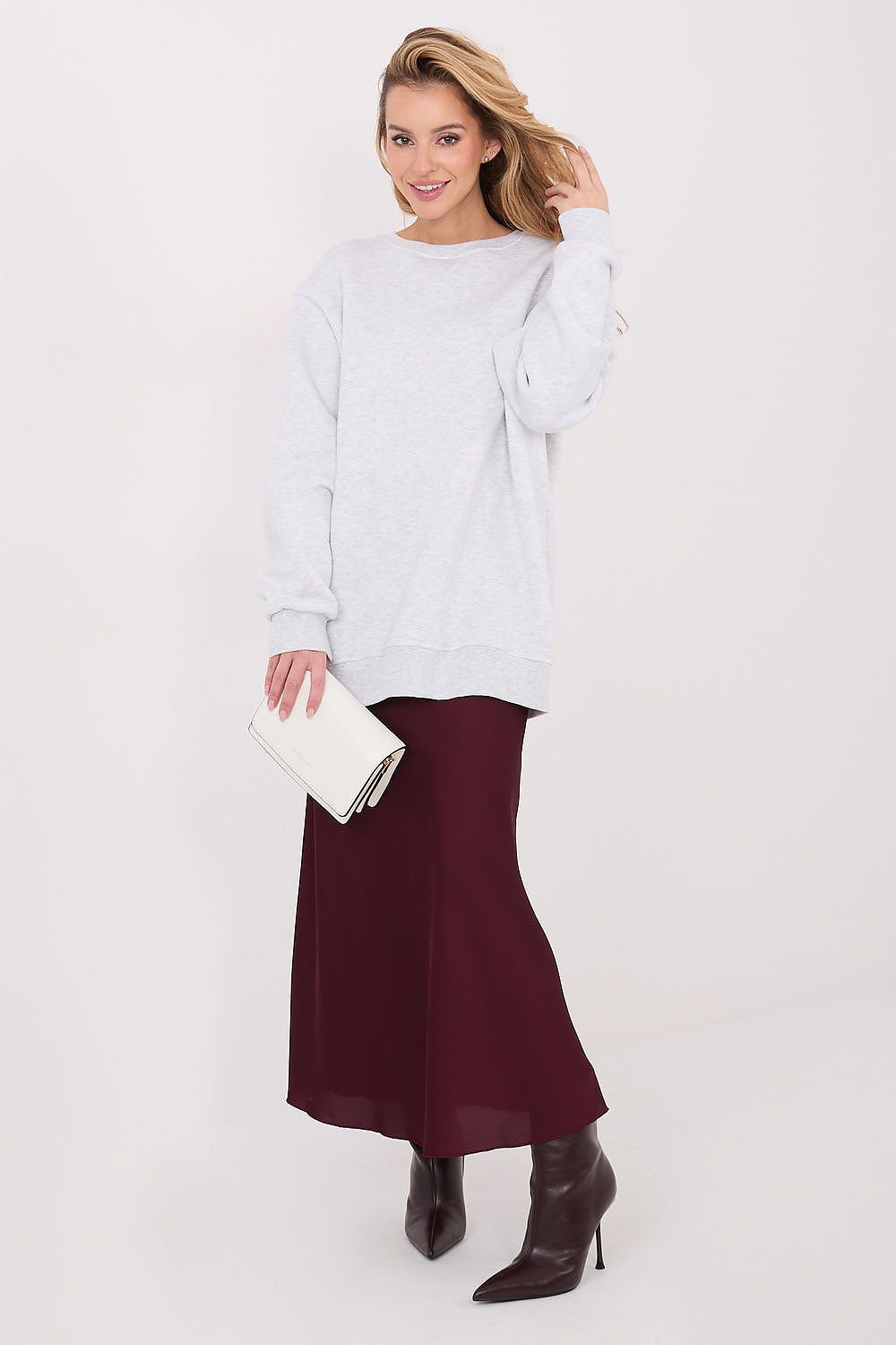 Women's sweatshirt grey loose fit alternate view