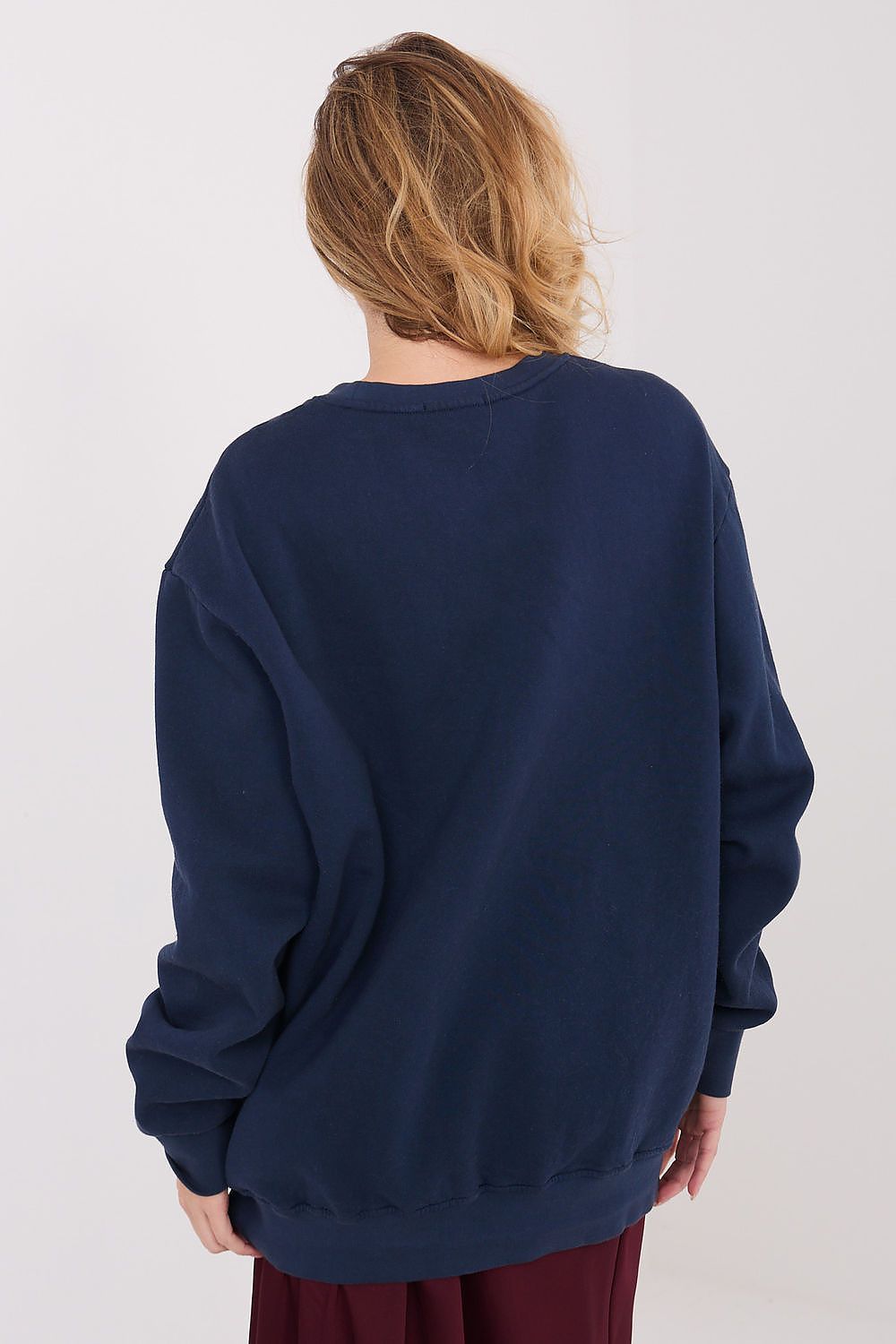 Women's Sweatshirt Plain Crew Neck Loose Fit Cotton Blend – Sweatshirt | GUOCALI – view 3