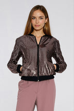 Women's Sweatshirt Sequin Zip-Up Crew Neck – Sweatshirt | GUOCALI – view 4