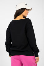 Women's sweatshirt black regular fit casual view