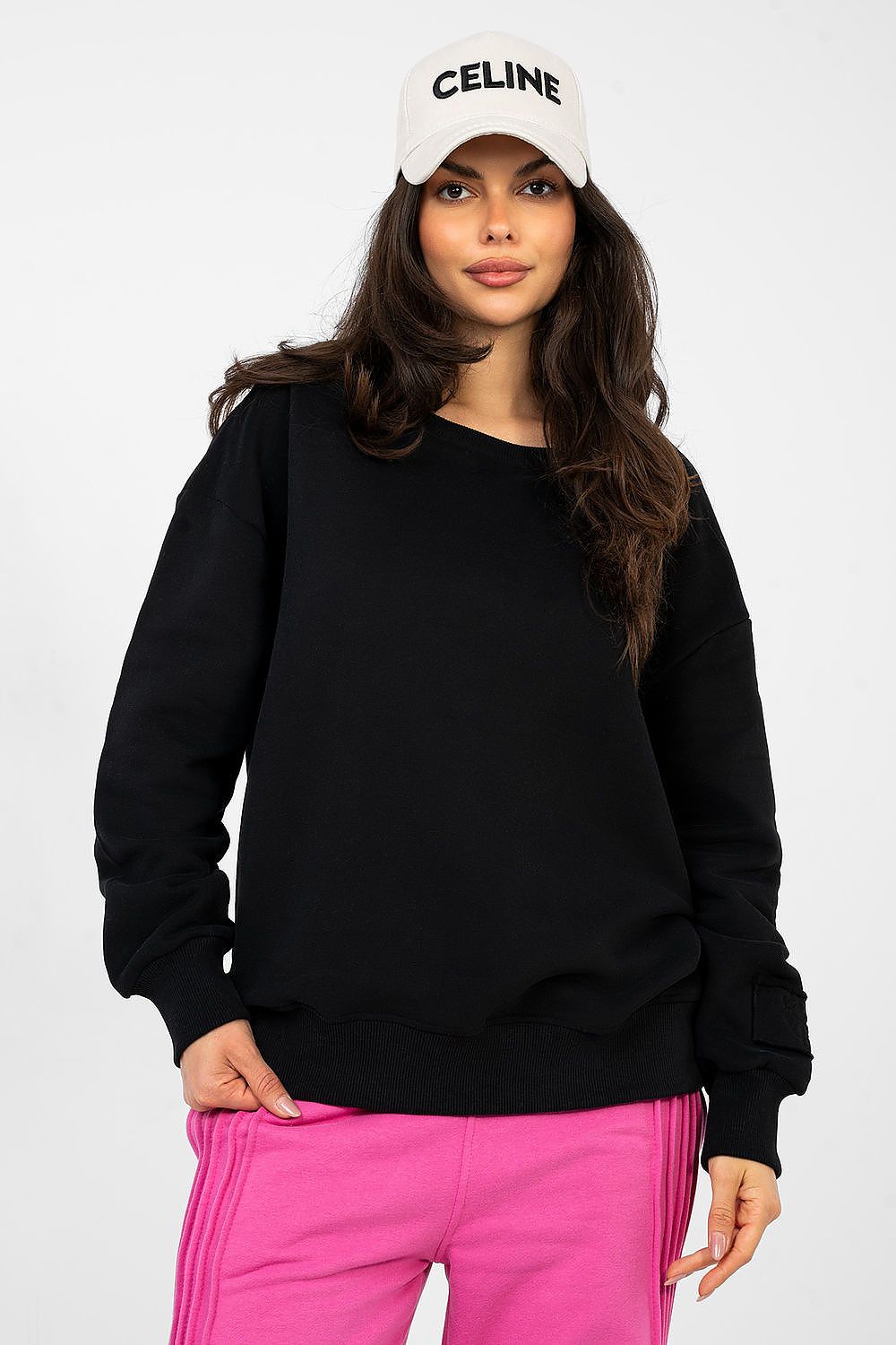 Women's Sweatshirt Sleeve Embroidery Cotton Blend – Sweatshirt | GUOCALI