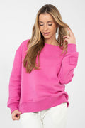 Women's sweatshirt pink long sleeves front view