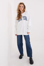 Women's sweatshirt beige loose fit alternate view