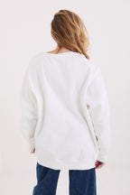 Women's sweatshirt beige casual look