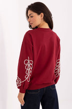 Women's sweatshirt red cotton casual look