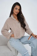 Women's Sweatshirt Teddy Full-Zip Stand Collar – Sweatshirt | GUOCALI