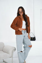 Women's Sweatshirt Teddy Full-Zip Stand Collar – Sweatshirt | GUOCALI – view 12