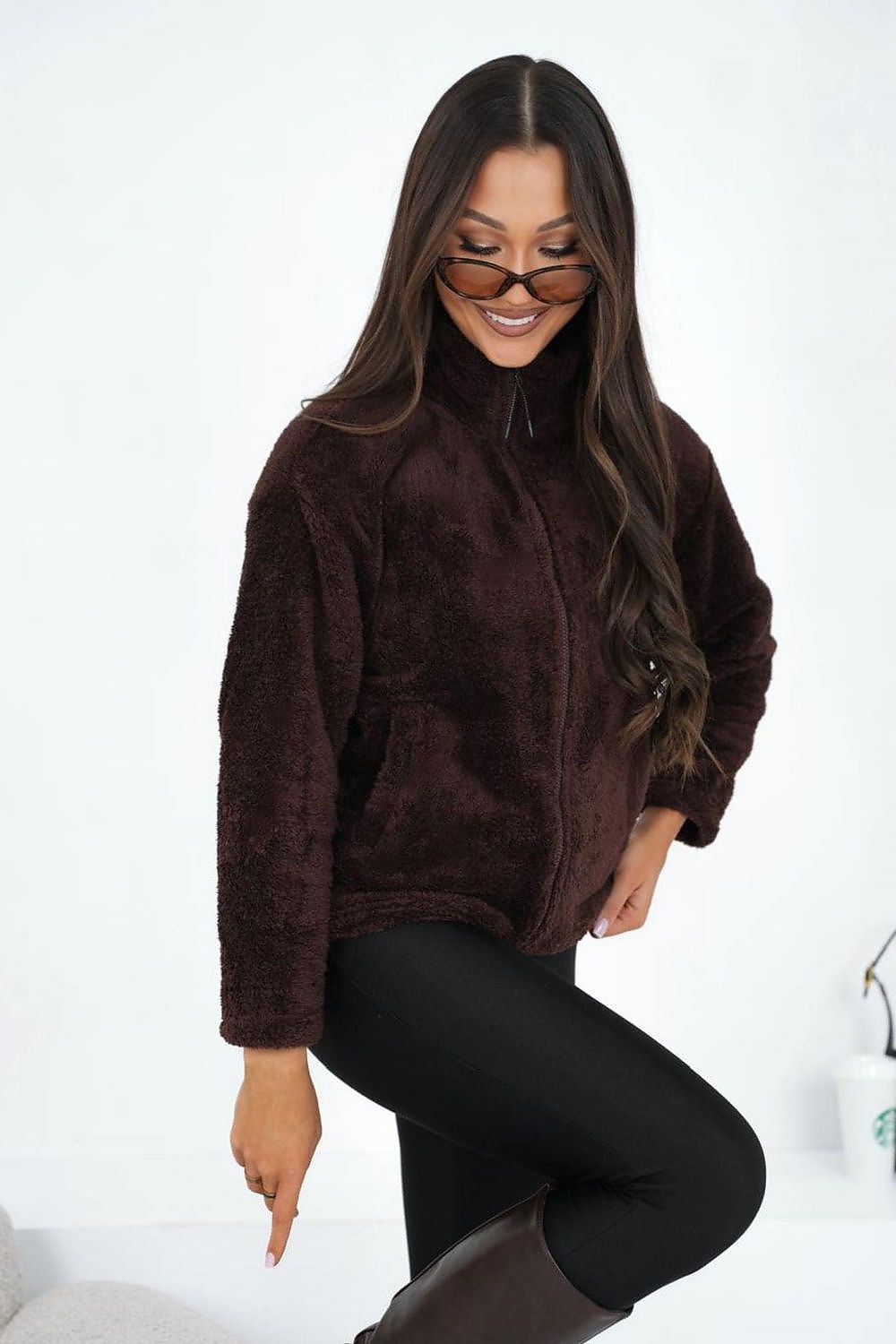 Women's Sweatshirt Teddy Full-Zip Stand Collar – Sweatshirt | GUOCALI – view 20