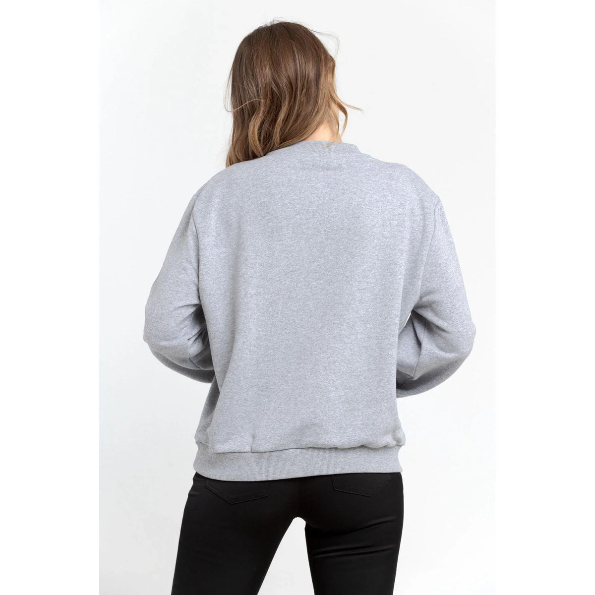 Women's Sweatshirt Trussardi Logo Round Neck Grey Green Print – Sweatshirt | GUOCALI – view 4