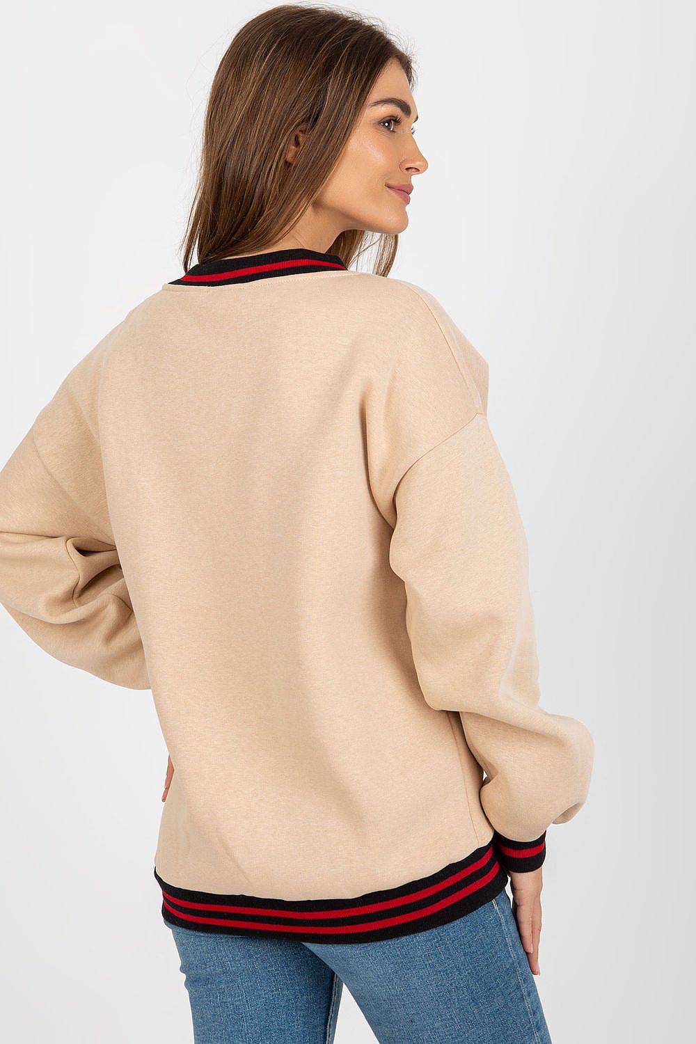 Women's sweatshirt beige casual look