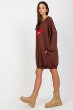 Women's Sweatshirt V-Neck Oversized Longline Embellished Print – Sweatshirt | GUOCALI – view 5