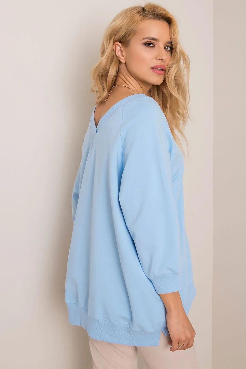 Women's Sweatshirt - V-Neck With Oversized Fit - Guocali