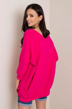 Women's Sweatshirt - V-Neck With Oversized Fit - Guocali