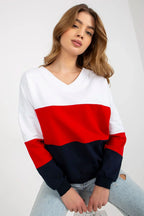 Women's Sweatshirt - V-Neck With Regular Fit - Guocali