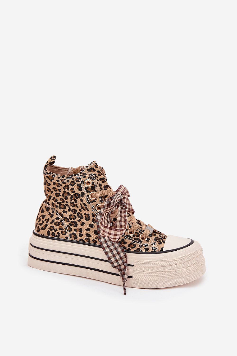Women's Textile Platform Sneakers – Beige – Sneakers | GUOCALI – view 2