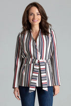 Women's Tie-Waist Wrap Blazer – White – Blazer | GUOCALI