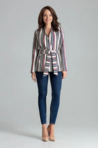 Women's Tie-Waist Wrap Blazer – White – Blazer | GUOCALI – view 2