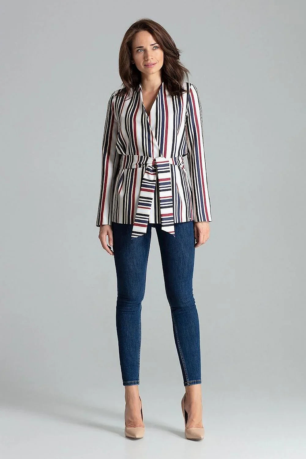 Women's Tie-Waist Wrap Blazer – White – Blazer | GUOCALI – view 4