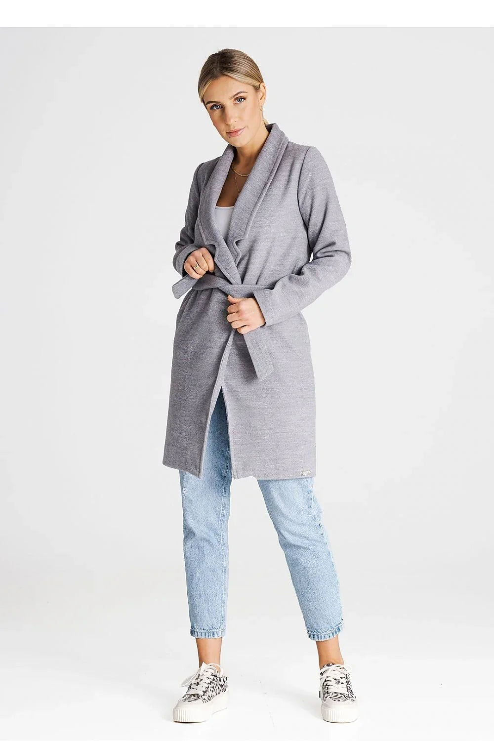Women's Wrap Coat - With Pockets Minimalist - Guocali